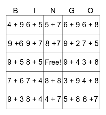 Bingo Facts Bingo Card