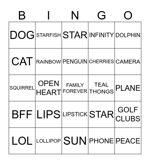 CHARM BINGO Card