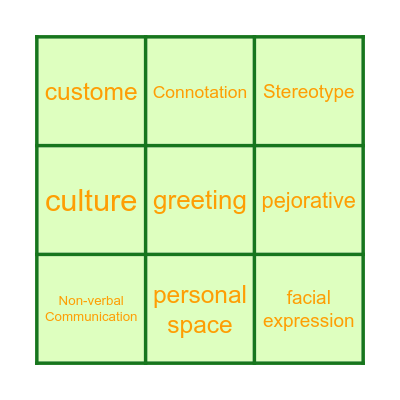 Word Bingo!!! Bingo Card