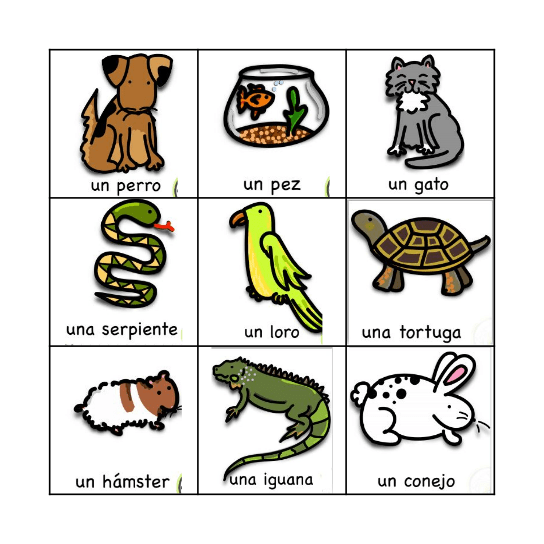 Mascotas Bingo Card