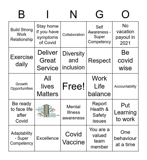 AMO Team building Bingo Card