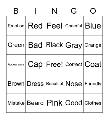 Unit 4 Bingo Card