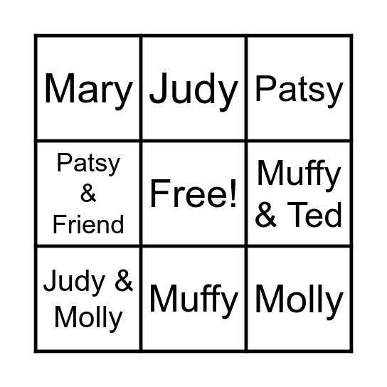 Judy's Bingo Card