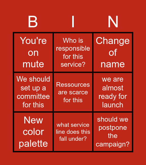 Progress review (sip of tea/coffee at each mention) Bingo Card