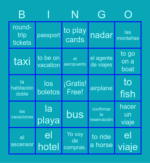 Las vacaciones Bingo Card