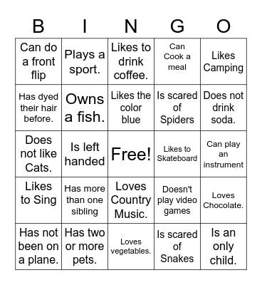 FILL ALL SQUARES Bingo Card