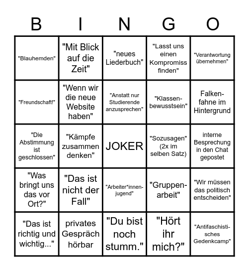 Bombastisches BuKo-Bingo Card