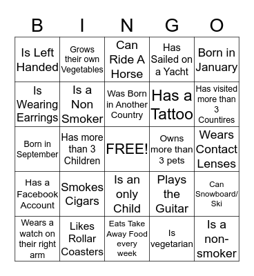 Find Someone Who...  Bingo Card