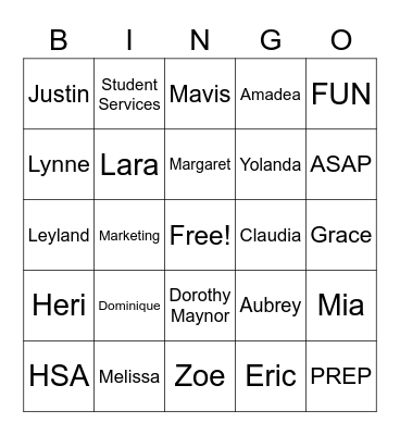 Test 2 Bingo Card