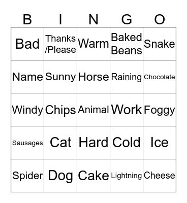 BSL Bingo 1 Bingo Card