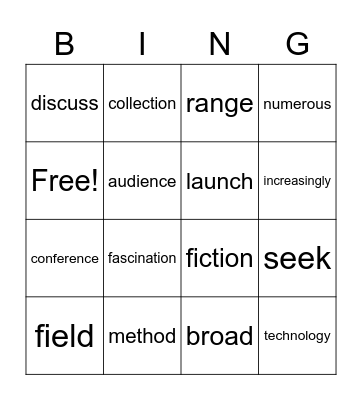TED Bingo Card