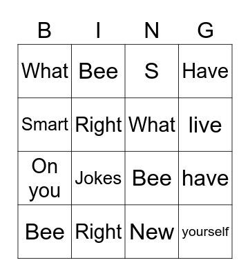 Only for Smartes persons Bingo Card