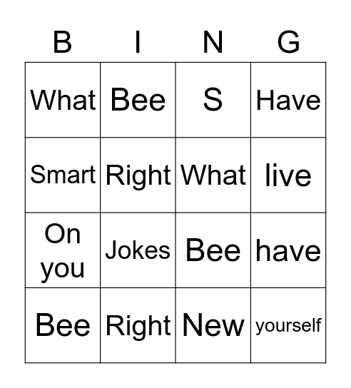 Only for Smartes persons Bingo Card
