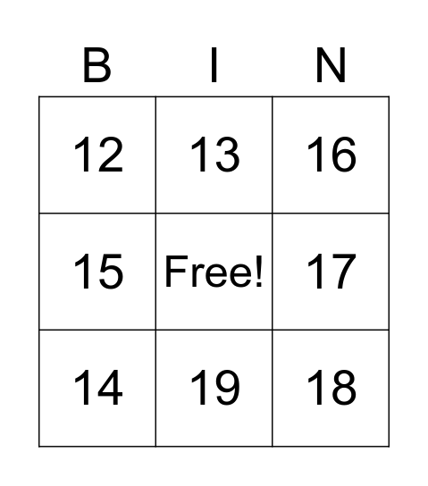 Word problem bingo Card