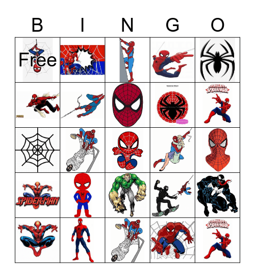 Spiderman Bingo Card