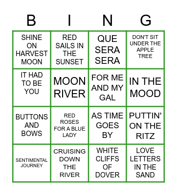 MUSICAL BINGO Card