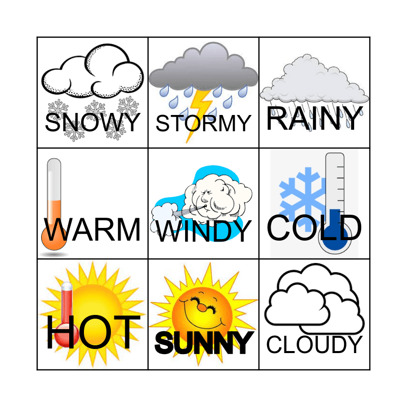 What's the weather like? (sunny, cloudy, rainy, windy