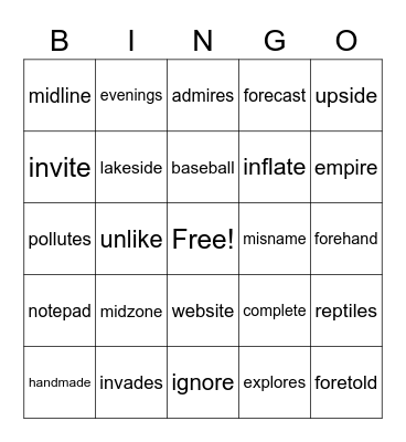 4.2 BINGO Card
