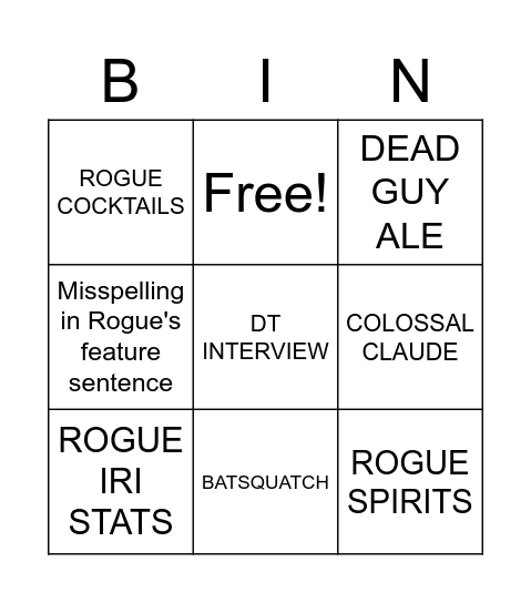 BEER BUSINESS DAILY CALLOUT Bingo Card