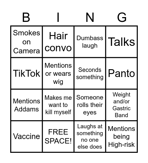 Farquaad Bingo Card