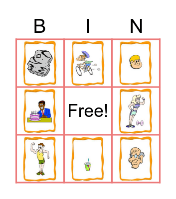 Adjectives Bingo Card