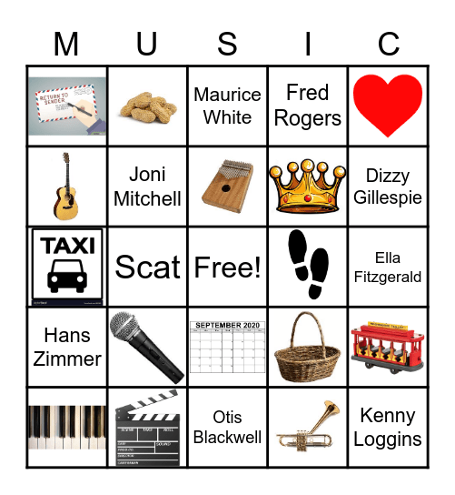 2020-2021 Composer Bingo Card