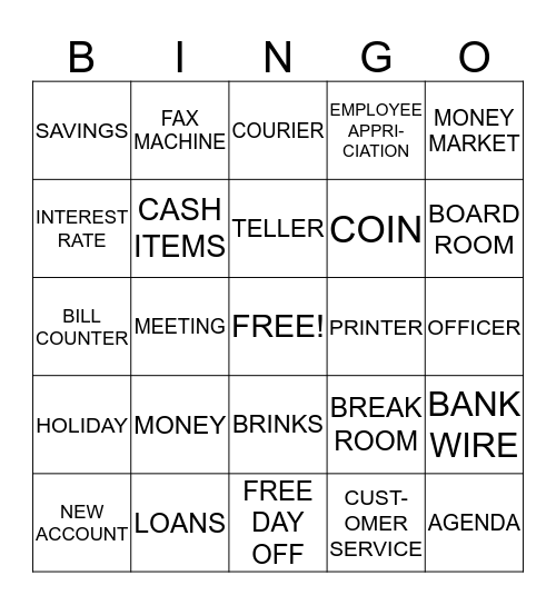 ESCATAWPA DAY OFF WITH PAY Bingo Card