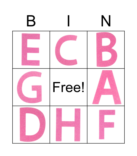 Letter Bingo Card