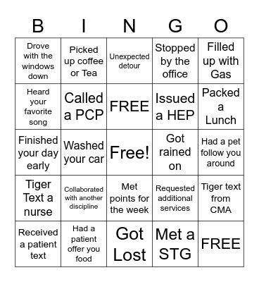 Advanced Medical Home Care Bingo Card