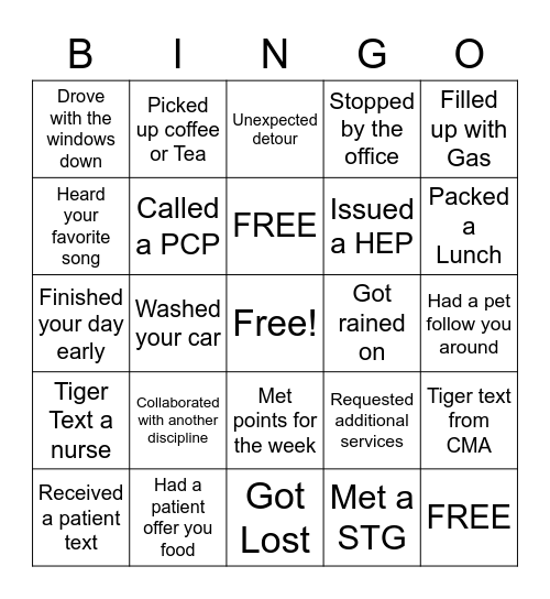 Advanced Medical Home Care Bingo Card
