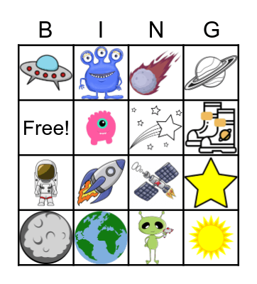 Outer Space Bingo Card