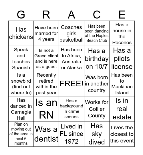 Who  ?  ?  ? Bingo Card