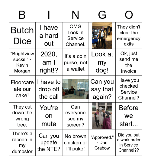 Facilities Bingo Card