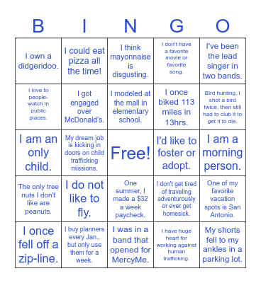 I KNOW YOU BINGO Card