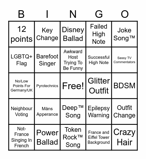 ESC BINGO Card