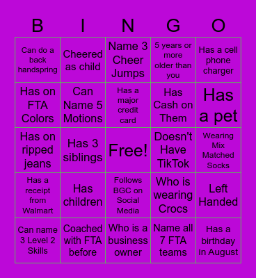 Find Someone: Florida Twisters Edition Bingo Card