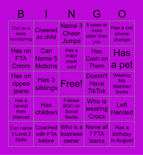 Find Someone: Florida Twisters Edition Bingo Card