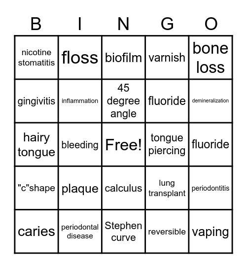 5/28 Bingo Card