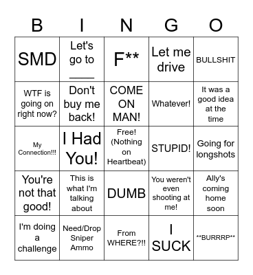 ICE MAN BINGO Card