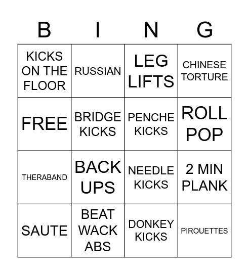 BING TECHNIQUE Bingo Card