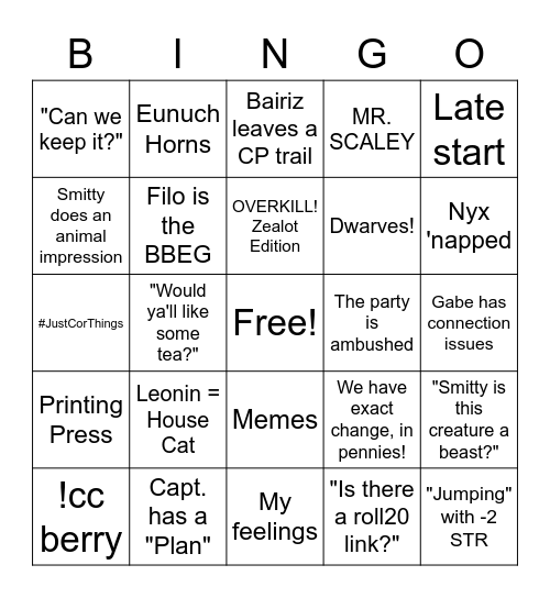 Theros Bingo Card