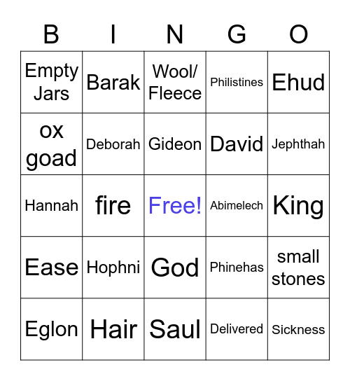 Judges BINGO Card