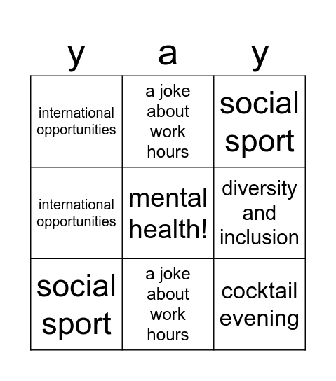 Clerkship! Bingo Card