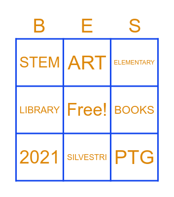 Blairstown Elementary Book Bingo Card