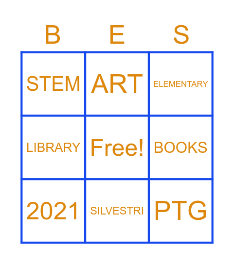 Blairstown Elementary Book Bingo Card