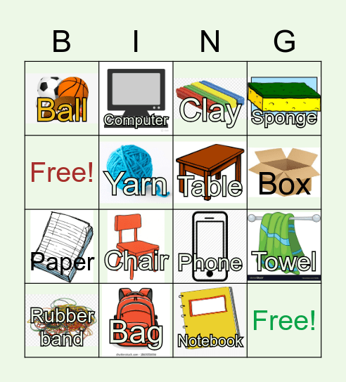 Object Bingo! Bingo Card