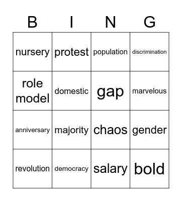 B4 L7 Iceland's Road to Gender Equality Bingo Card