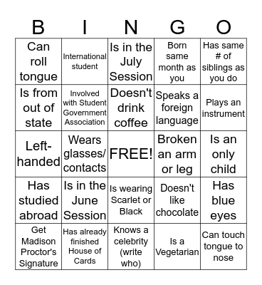CREW Bingo Card