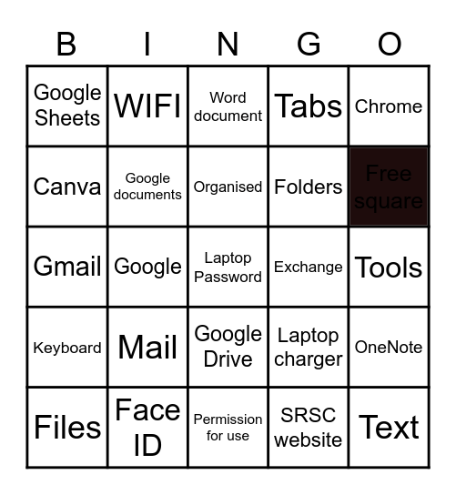 Effective Use of Laptops Bingo Card