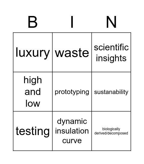 Nike Bingo Card